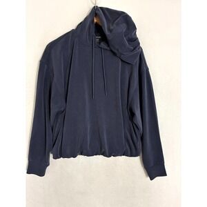 Athleta Seasoft Bubble Hem Hoodie Womens M Athleisure Gym Workout Pullover